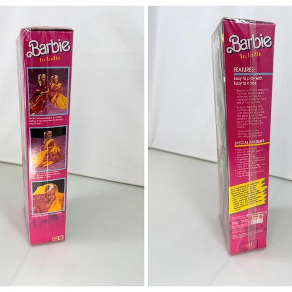 SEALED 1993 Barbie in India LEO/Mattel Toys #9910 Yellow Saree Blonde - Picture 5 of 6